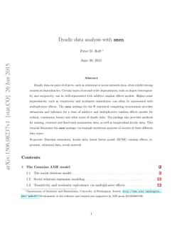 Dyadic data analysis with amen