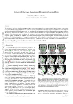 Occlusion Coherence: Detecting and Localizing Occluded Faces