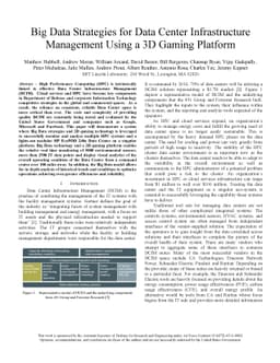 Big Data Strategies for Data Center Infrastructure Management Using a 3D
  Gaming Platform