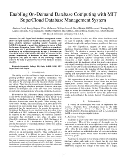 Enabling On-Demand Database Computing with MIT SuperCloud Database
  Management System