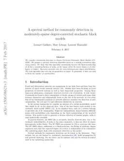 A spectral method for community detection in moderately-sparse
  degree-corrected stochastic block models
