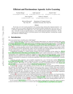 Efficient and Parsimonious Agnostic Active Learning