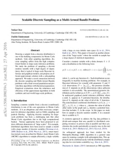 Scalable Discrete Sampling as a Multi-Armed Bandit Problem