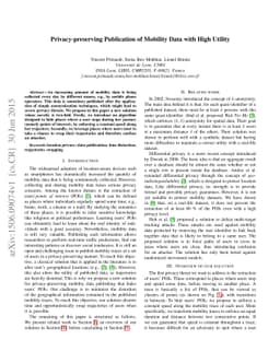 Privacy-preserving Publication of Mobility Data with High Utility