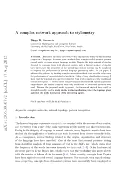 A complex network approach to stylometry