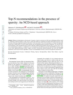 Top-N recommendations in the presence of sparsity: An NCD-based approach