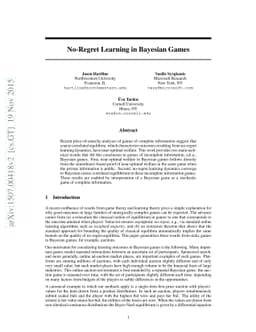 No-Regret Learning in Bayesian Games