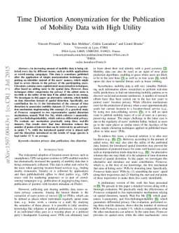 Time Distortion Anonymization for the Publication of Mobility Data with
  High Utility