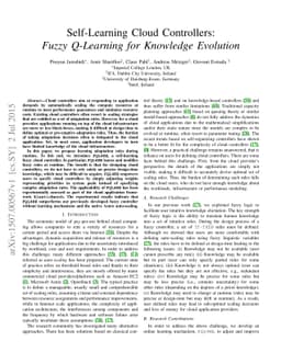 Self-Learning Cloud Controllers: Fuzzy Q-Learning for Knowledge
  Evolution