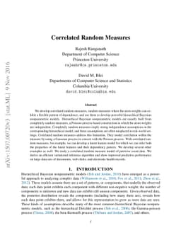 Correlated Random Measures