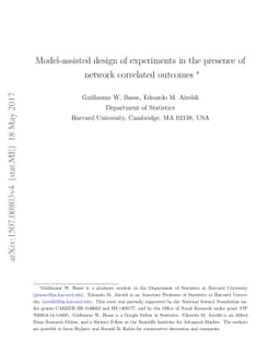Model-assisted design of experiments in the presence of network
  correlated outcomes