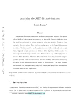 Adapting the ABC distance function