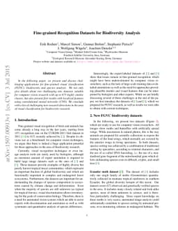 Fine-grained Recognition Datasets for Biodiversity Analysis