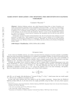 Rare Event Simulation and Splitting for Discontinuous Random Variables