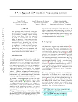 A New Approach to Probabilistic Programming Inference