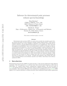 Inference for determinantal point processes without spectral knowledge