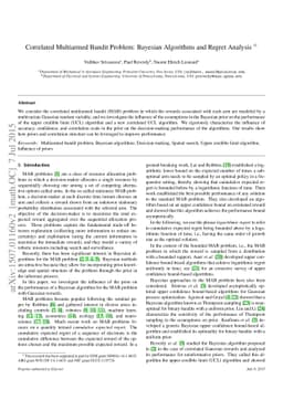 Correlated Multiarmed Bandit Problem: Bayesian Algorithms and Regret
  Analysis