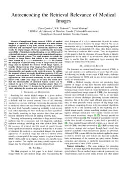 Autoencoding the Retrieval Relevance of Medical Images