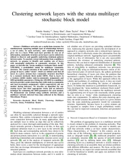 Clustering Network Layers With the Strata Multilayer Stochastic Block
  Model