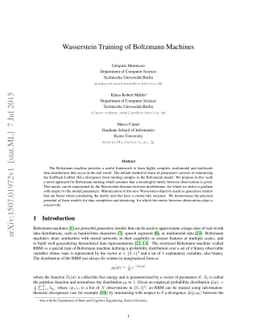 Wasserstein Training of Boltzmann Machines