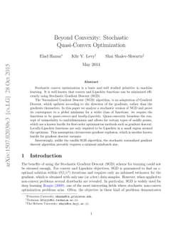 Beyond Convexity: Stochastic Quasi-Convex Optimization