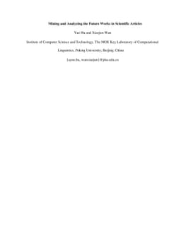 Mining and Analyzing the Future Works in Scientific Articles