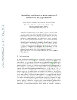 Extending local features with contextual information in graph kernels