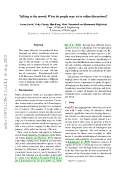 Talking to the crowd: What do people react to in online discussions?