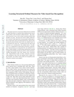 Learning Structured Ordinal Measures for Video based Face Recognition