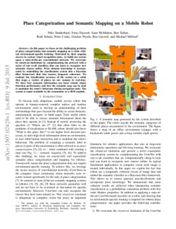 Place Categorization and Semantic Mapping on a Mobile Robot