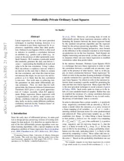 Differentially Private Ordinary Least Squares