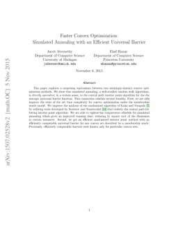 Faster Convex Optimization: Simulated Annealing with an Efficient
  Universal Barrier