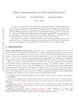 Sparse Approximation via Generating Point Sets
