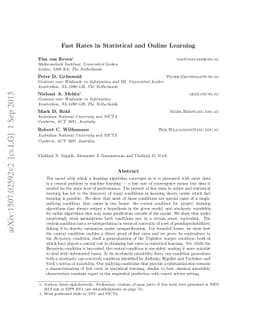Fast rates in statistical and online learning