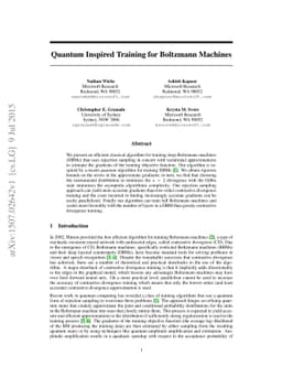 Quantum Inspired Training for Boltzmann Machines