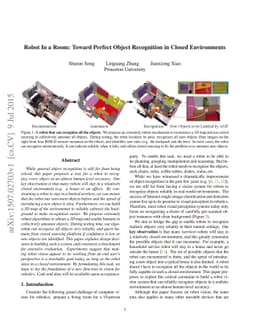 Robot In a Room: Toward Perfect Object Recognition in Closed
  Environments