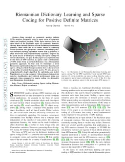 Riemannian Dictionary Learning and Sparse Coding for Positive Definite
  Matrices