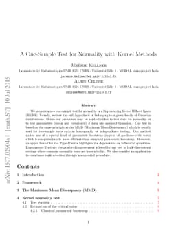 A One-Sample Test for Normality with Kernel Methods