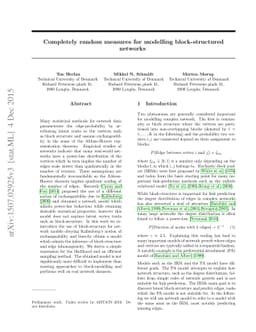 Completely random measures for modelling block-structured networks