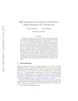 High-Dimensional Asymptotics of Prediction: Ridge Regression and
  Classification