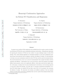 Homotopy Continuation Approaches for Robust SV Classification and
  Regression