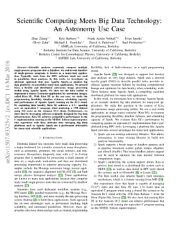 Scientific Computing Meets Big Data Technology: An Astronomy Use Case