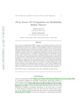 Fuzzy Answer Set Computation via Satisfiability Modulo Theories