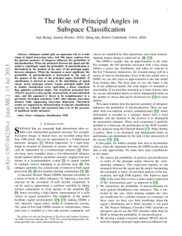 The Role of Principal Angles in Subspace Classification