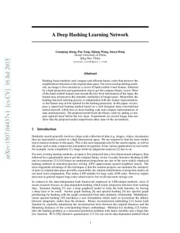 A Deep Hashing Learning Network