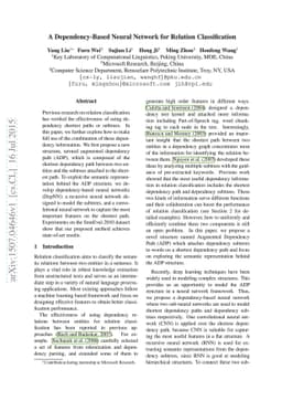 A Dependency-Based Neural Network for Relation Classification