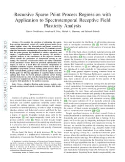 Recursive Sparse Point Process Regression with Application to
  Spectrotemporal Receptive Field Plasticity Analysis