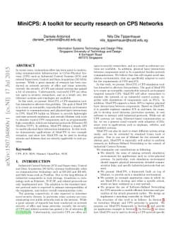 MiniCPS: A toolkit for security research on CPS Networks