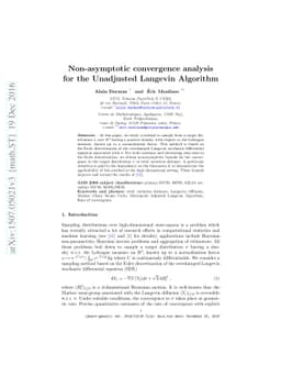 Non-asymptotic convergence analysis for the Unadjusted Langevin
  Algorithm