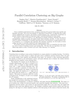 Parallel Correlation Clustering on Big Graphs